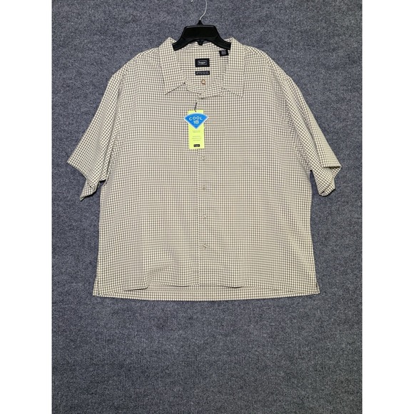 Haggar Other - NWT Hagger Men's Sleeve Plaid Print Button Down Shirt Size XXL Keeps You Cool